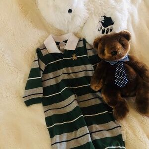 Just in Little Me Rugby Inspired one piece outfit for baby